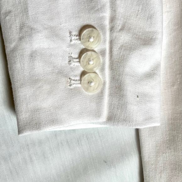 Banana Republic NWT White Linen Blazer Oversized Look $160 Price Tag Size 6 - Picture 9 of 10